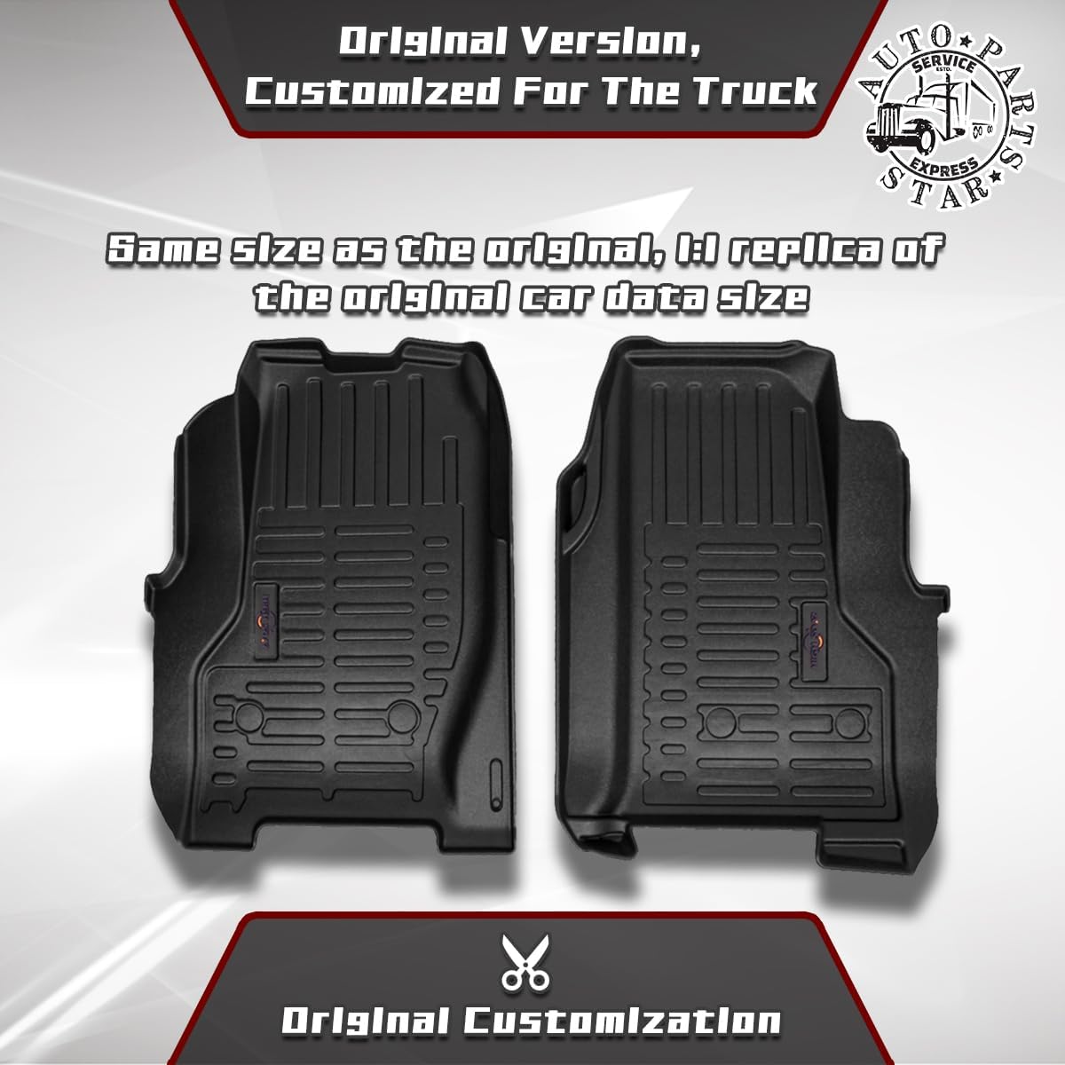 Freightliner M2 106/112 Floor Mats (2003–2021) – All - Weather TPV, Front Set - RoadWest Truck Parts - B0FW4WHW6F - High Soar