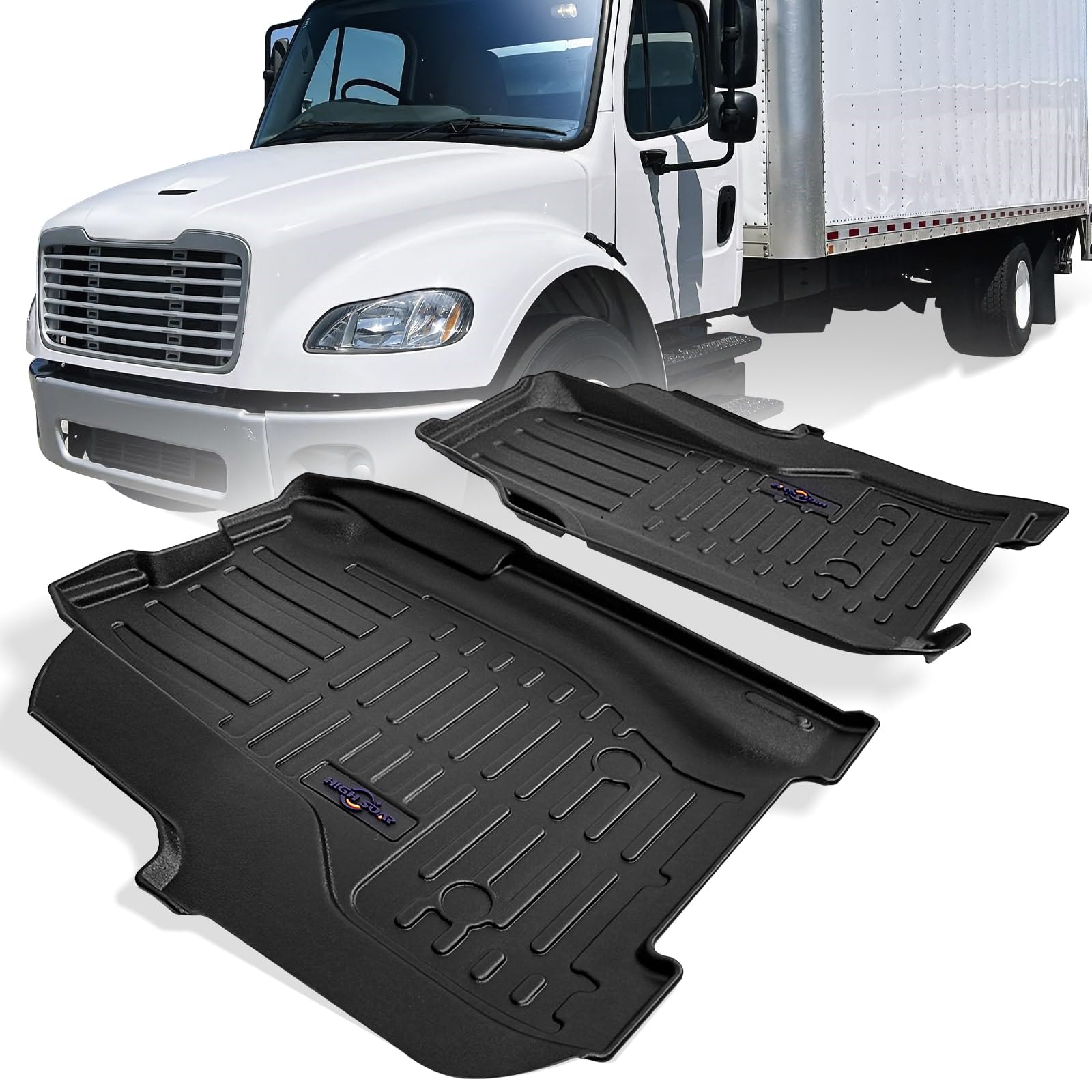 Freightliner M2 106/112 Floor Mats – Custom Fit TPV All - Weather (2003–2021) (Front Set) - RoadWest Truck Parts - B09Z6LSFG8 - High Soar