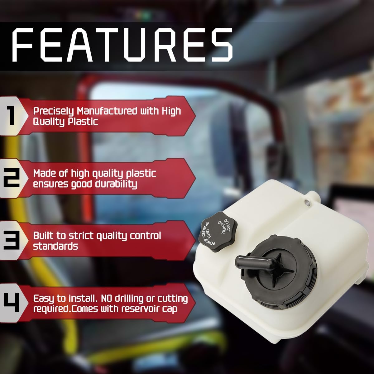 Freightliner M2 Power Steering Reservoir 603 - 5206 (2008–2014) - RoadWest Truck Parts - MZ-82301-01 - High Soar