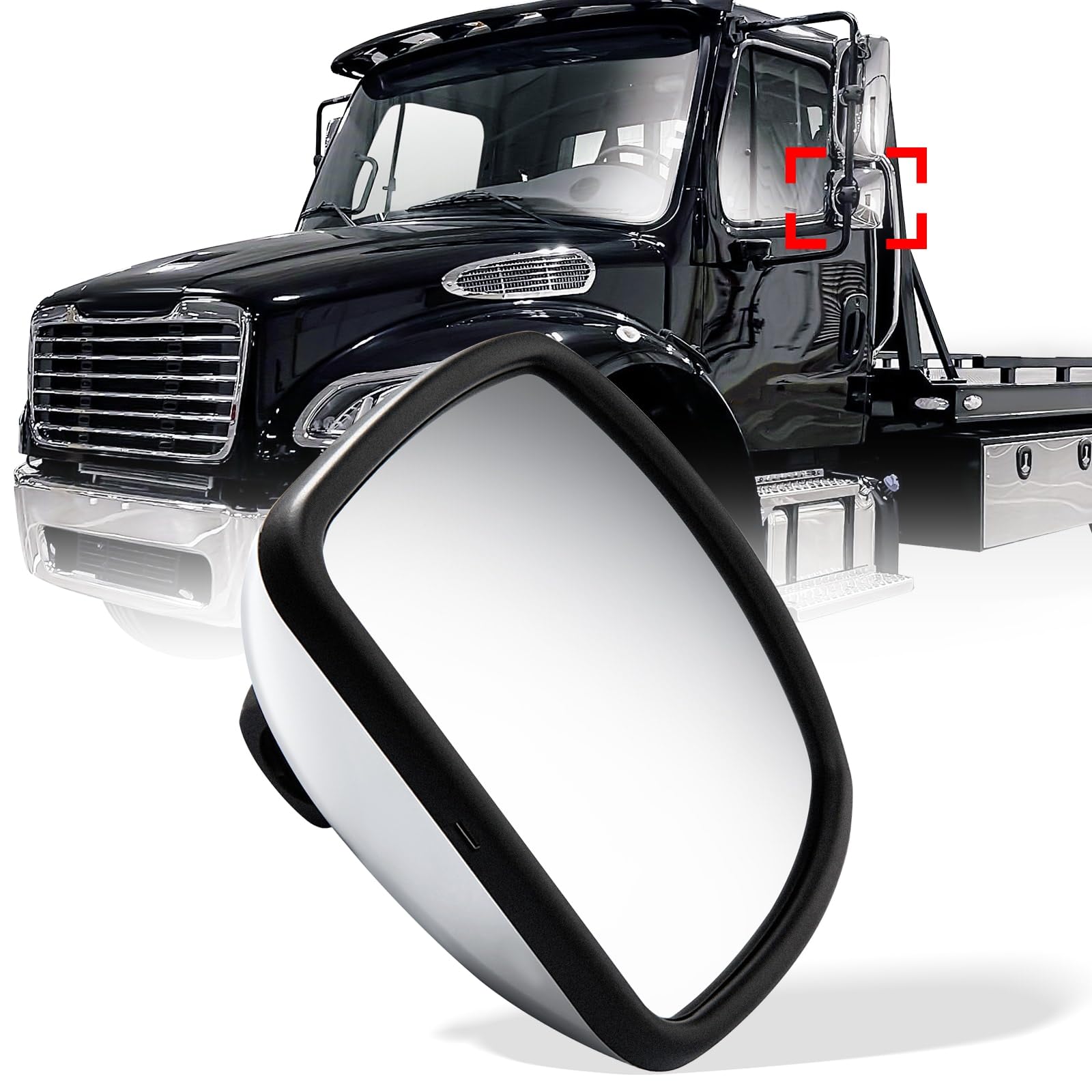 Freightliner M2 Wide - Angle Lower Door Mirror (2004–2016) – Low Profile Convex (Left/Right) - RoadWest Truck Parts - B09WTKWJ43 - High Soar
