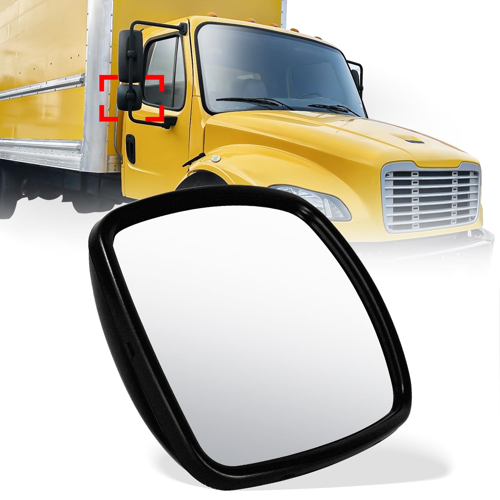 Freightliner M2 Wide - Angle Lower Door Mirror (2004–2016) – Low Profile Convex (Left/Right) - RoadWest Truck Parts - B09WTNNLH5 - High Soar