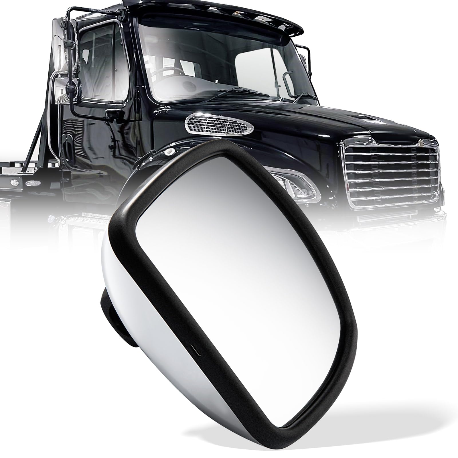 Freightliner M2 Wide - Angle Lower Door Mirror (2004–2016) – Low Profile Convex (Left/Right) - RoadWest Truck Parts - B09YQ319DY - High Soar