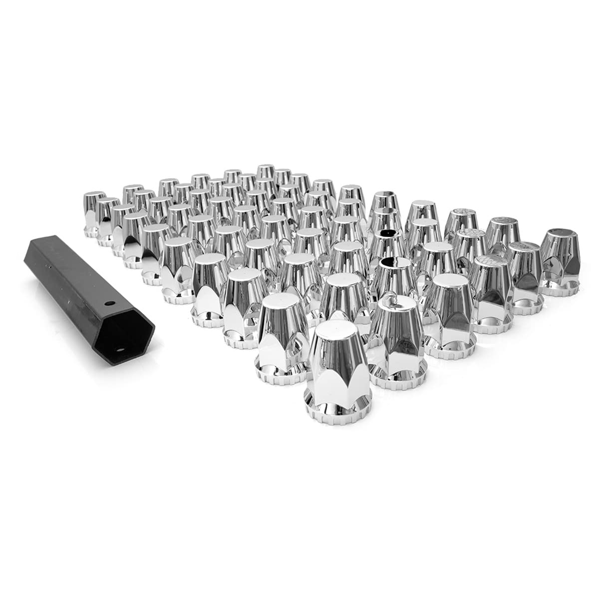 High Soar 33mm Chrome Lug Nut Covers for Semi Trucks – Front Axle Set (Screw‑on ABS) - RoadWest Truck Parts