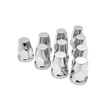 High Soar 33mm Chrome Lug Nut Covers, Thread-On ABS Wheel Axle Nut Caps for Semi Trucks, Cylinder Style Hubcap Accessories, 10 Pack - RoadWest Truck Parts