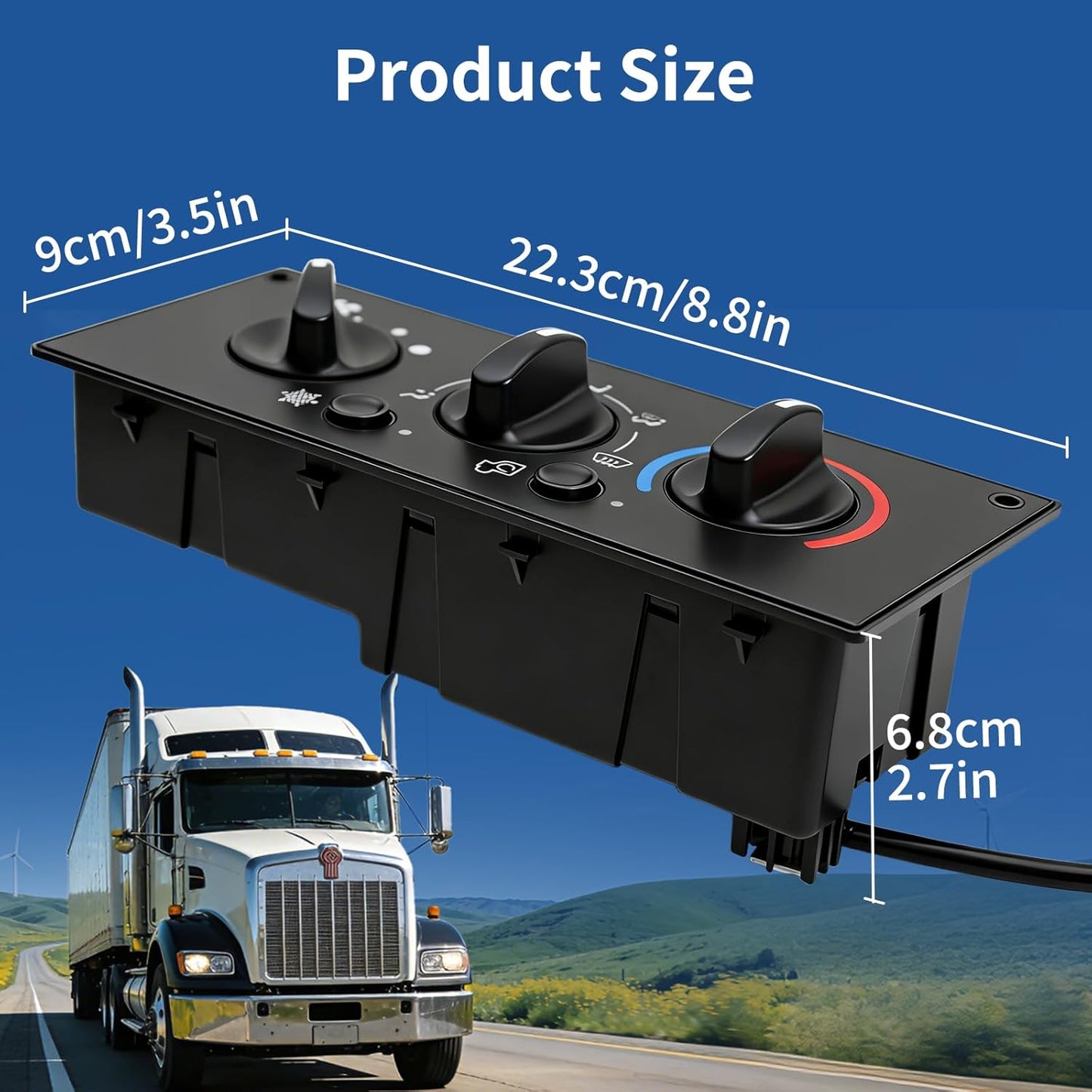 HVAC A/C Control Panel 599 - 5511 for Kenworth W900/T800 (2002–2006) - RoadWest Truck Parts - B0GCG7Q7YZ - High Soar