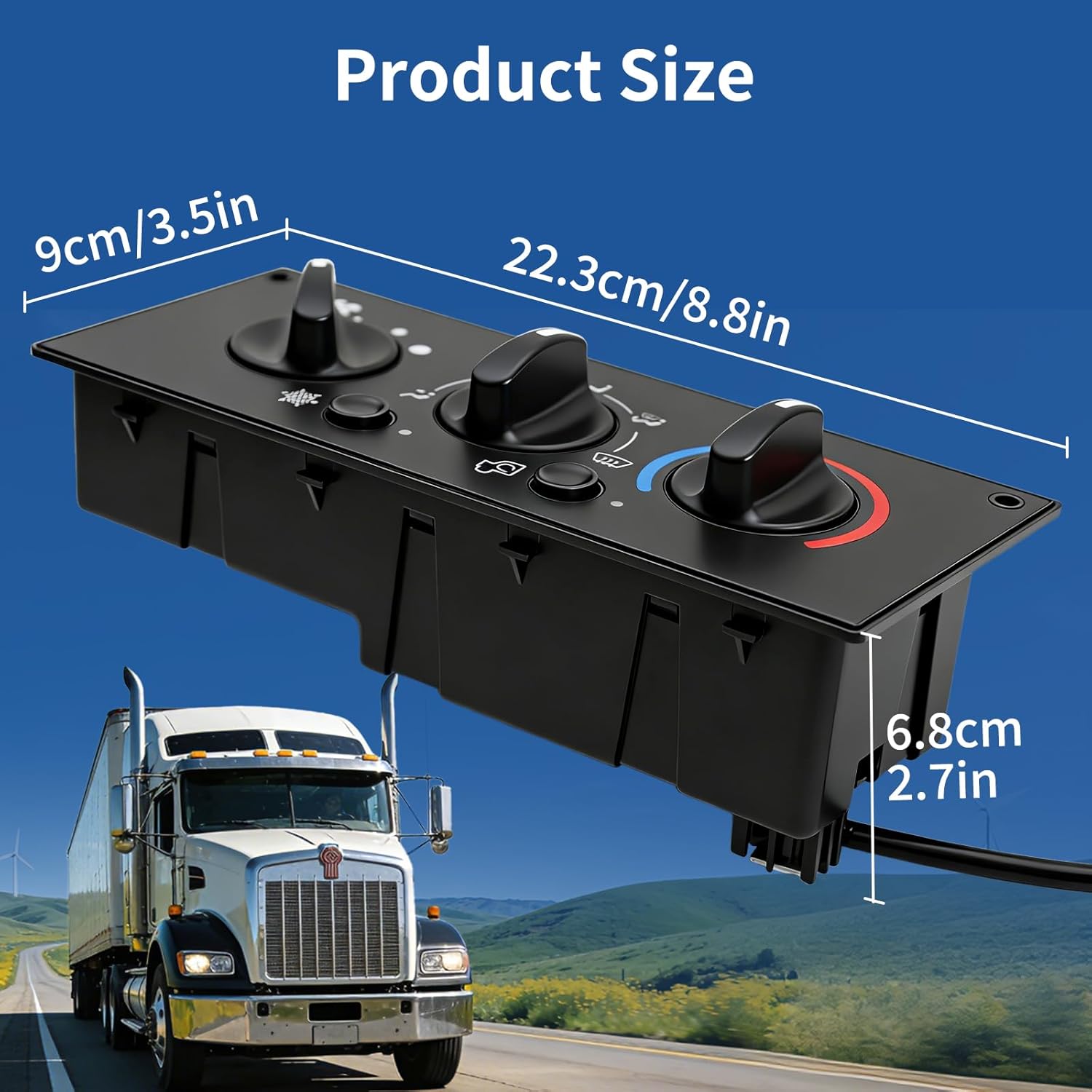 HVAC A/C Control Panel 599 - 5511 for Kenworth W900/T800 (2002–2006) - RoadWest Truck Parts - B0GCG7Q7YZ - High Soar