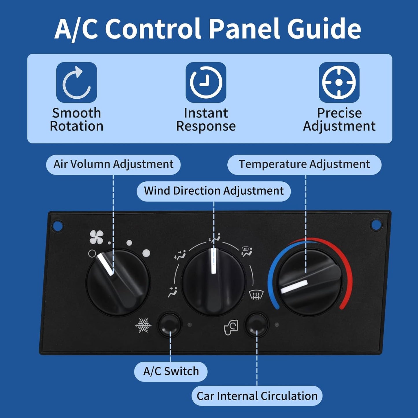 HVAC A/C Control Panel 599 - 5511 for Kenworth W900/T800 (2002–2006) - RoadWest Truck Parts - B0GCG7Q7YZ - High Soar