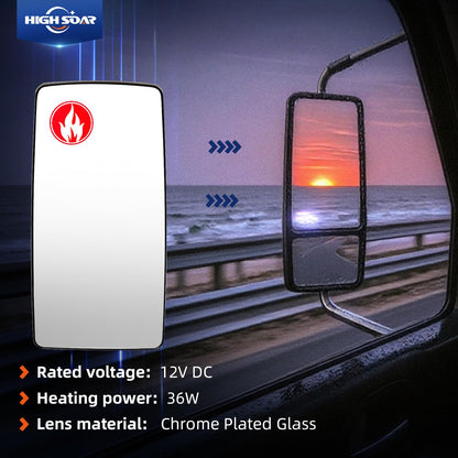 International 4300–7600 / ProStar / DuraStar / WorkStar Heated Upper Mirror Glass – Main Door Mirror - RoadWest Truck Parts - B09LLRMKHT - High Soar