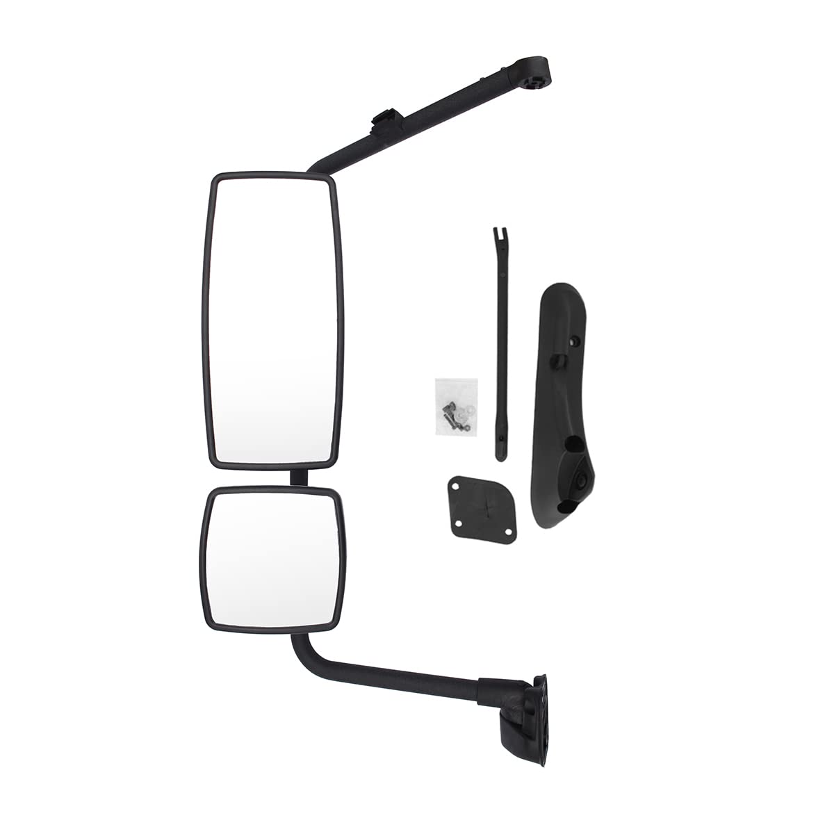 International 4300–8600 Door Mirror w/ Arm – Black / Chrome (LH Driver) - RoadWest Truck Parts - B09H5LR4X2 - High Soar