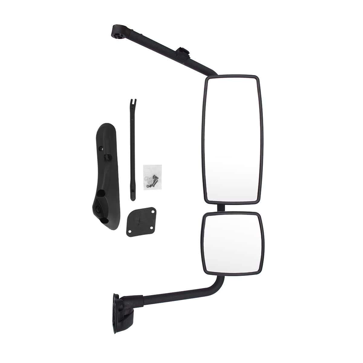 International 4300–8600 Door Mirror w/ Arm – Black / Chrome (LH Driver) - RoadWest Truck Parts - B09H5LR4X2 - High Soar