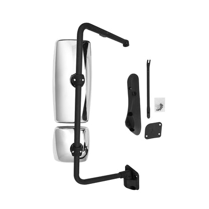 International 4300–8600 Door Mirror w/ Arm – Black / Chrome (LH Driver) - RoadWest Truck Parts - B09H5LR4X2 - High Soar
