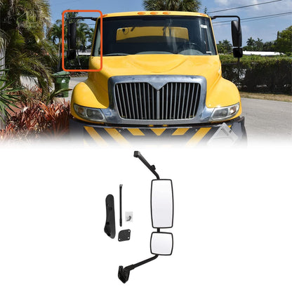 International 4300–8600 Door Mirror w/ Arm – Black / Chrome (LH Driver) - RoadWest Truck Parts - B09H5LR4X2 - High Soar
