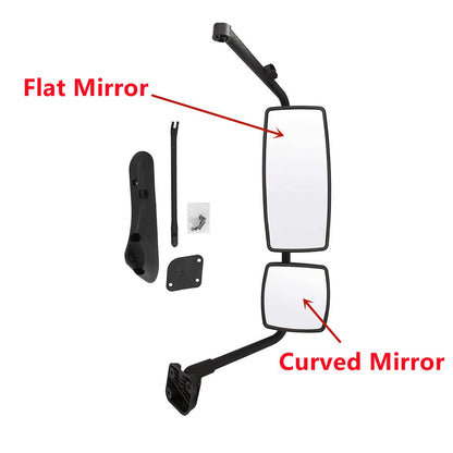 International 4300–8600 Door Mirror w/ Arm – Black / Chrome (LH Driver) - RoadWest Truck Parts - B09H5LR4X2 - High Soar