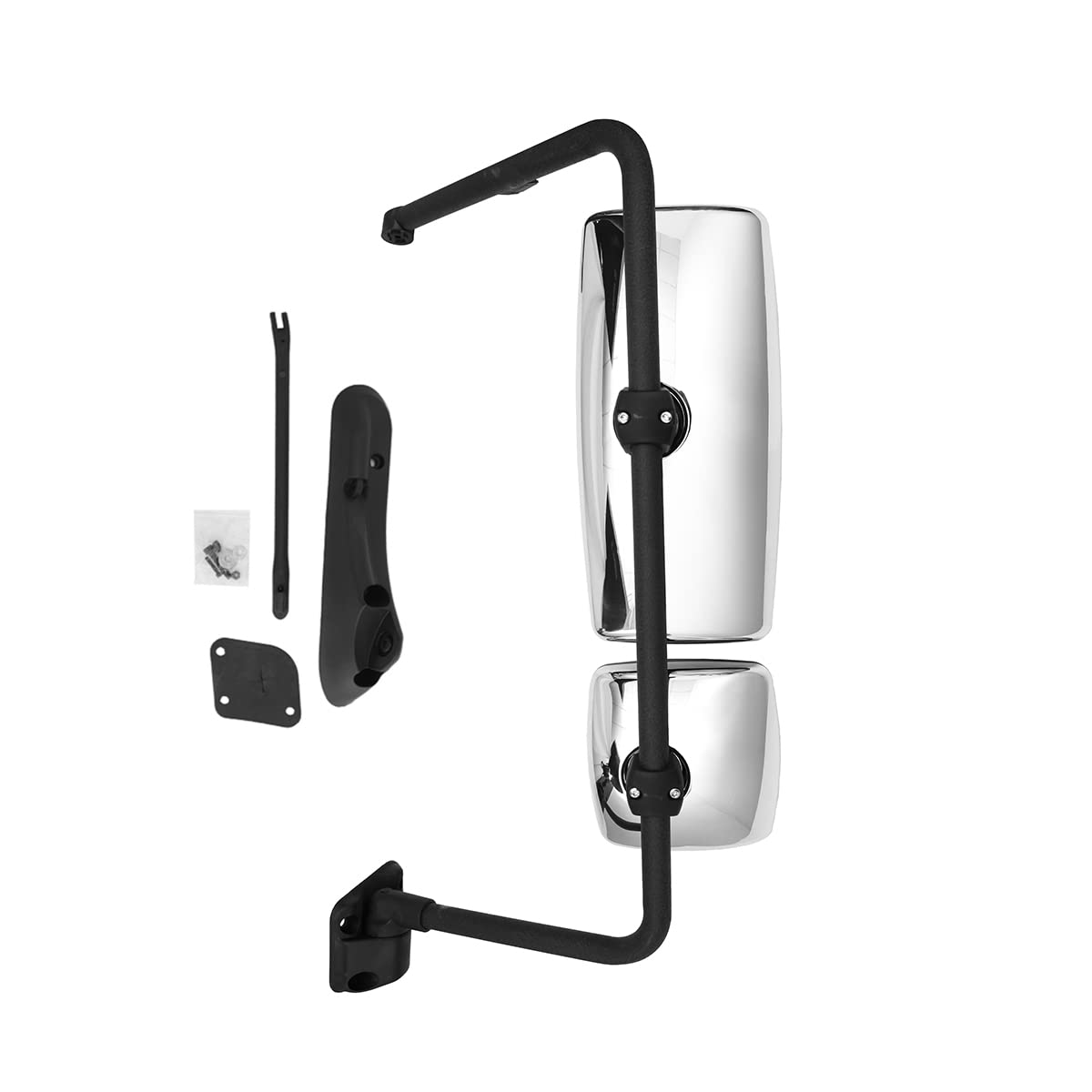 International 4300–8600 Door Mirror w/ Arm – Black / Chrome (LH Driver) - RoadWest Truck Parts - B09H5LR4X2 - High Soar