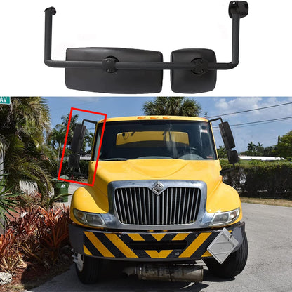 International 4300–8600 Door Mirror w/ Arm – Black / Chrome (LH Driver) - RoadWest Truck Parts - B09H5LR4X2 - High Soar