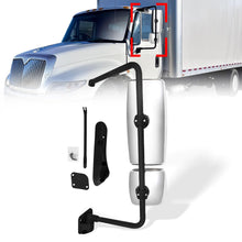 International 4300–8600 Door Mirror w/ Arm – Black / Chrome (LH Driver) - RoadWest Truck Parts - B09HK814Z5 - High Soar