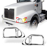 International 5900/9200/9400 Headlight Bezel Pair – Chrome (DOT Replacement) - RoadWest Truck Parts - B0CHRBYDXZ - High Soar