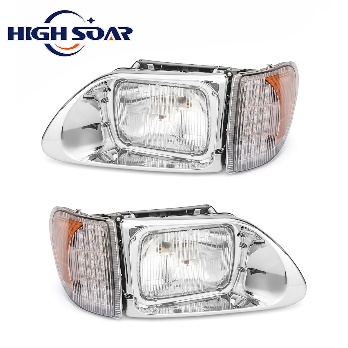 International 5900/9200/9400 LED Projector Headlights Pair – High/Low Beam - RoadWest Truck Parts - B0BCWH3263 - High Soar