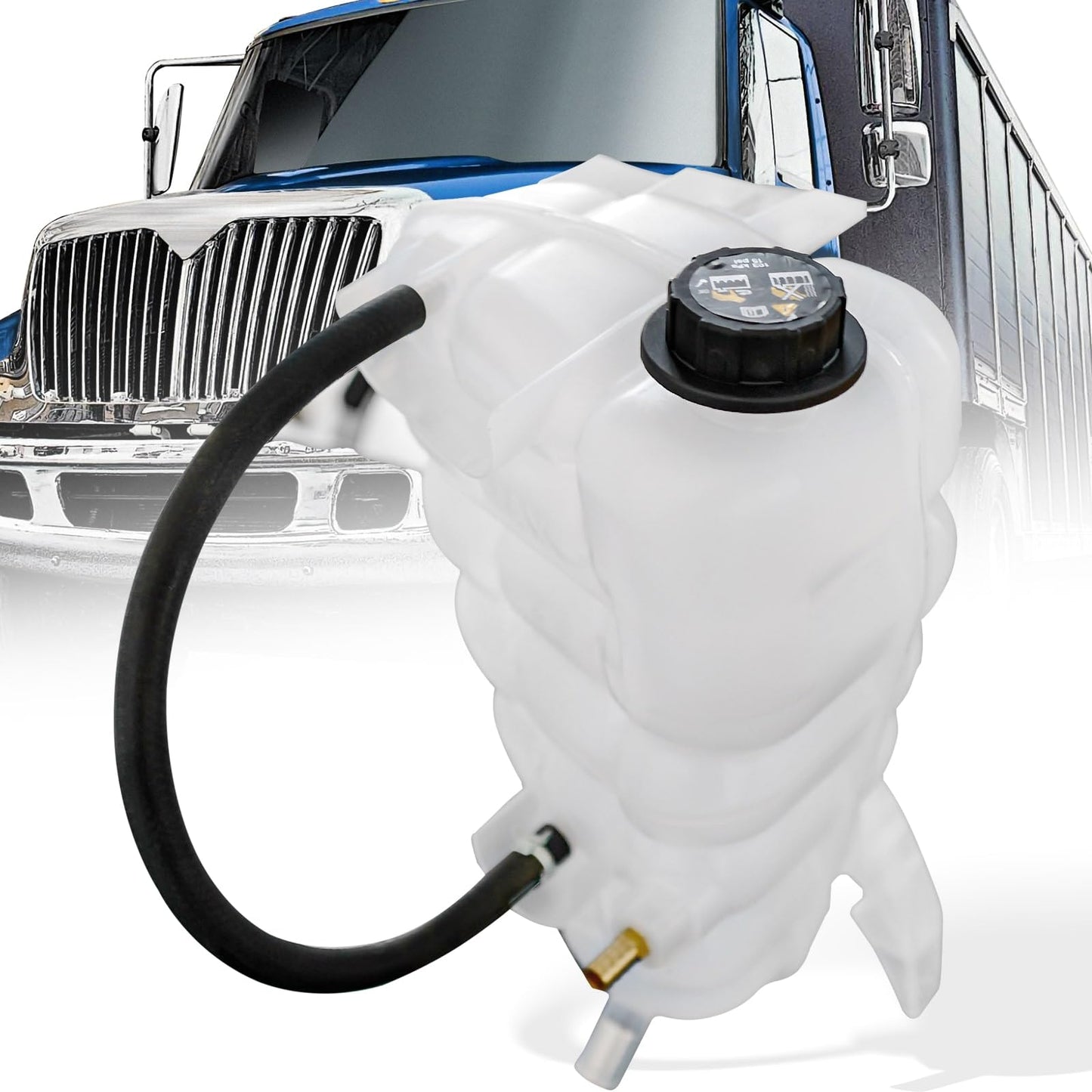 International 5900/9900i/ProStar Coolant Reservoir Tank w/ Cap (2003–2020) – Replaces 603 - 5105 - RoadWest Truck Parts - B09WK6RHDV - High Soar