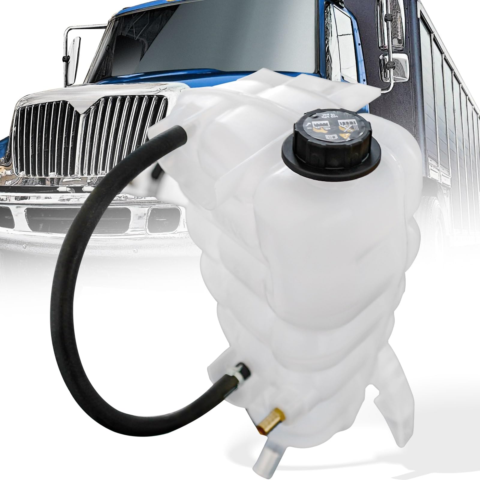 International 5900/9900i/ProStar Coolant Reservoir Tank w/ Cap (2003–2020) – Replaces 603 - 5105 - RoadWest Truck Parts - B09WK6RHDV - High Soar