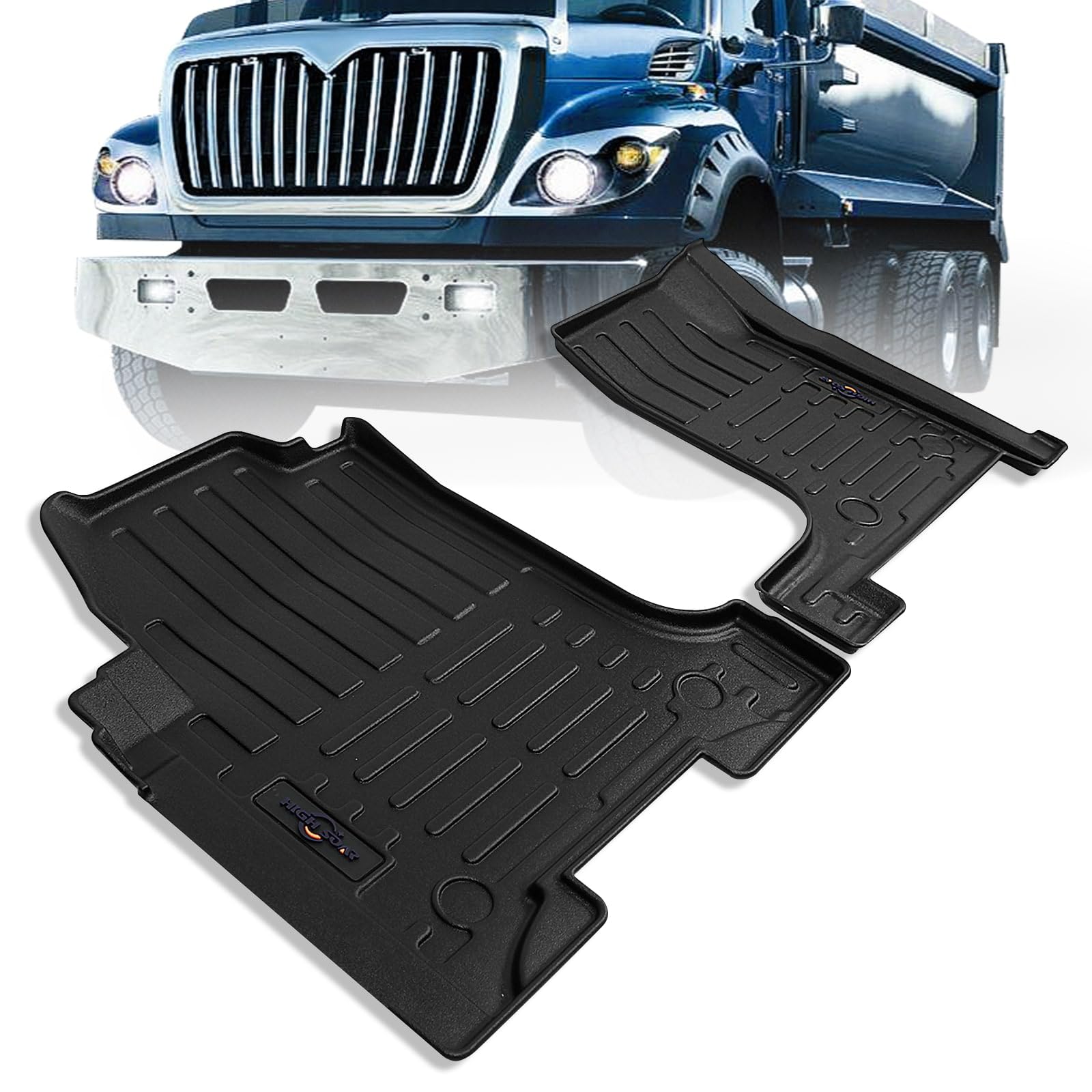 International 7600/7700/8600/HV513/HV613 Floor Mats – Custom Fit (Front Set) - RoadWest Truck Parts - B09Z6KCSDK - High Soar