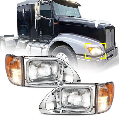 International 9200/9200i SBA/5900/5900i/9400/9400i SBA Headlights Pair (1995–2012) – DOT Approved w/ DRL - RoadWest Truck Parts - B09MLR7JD8 - High Soar