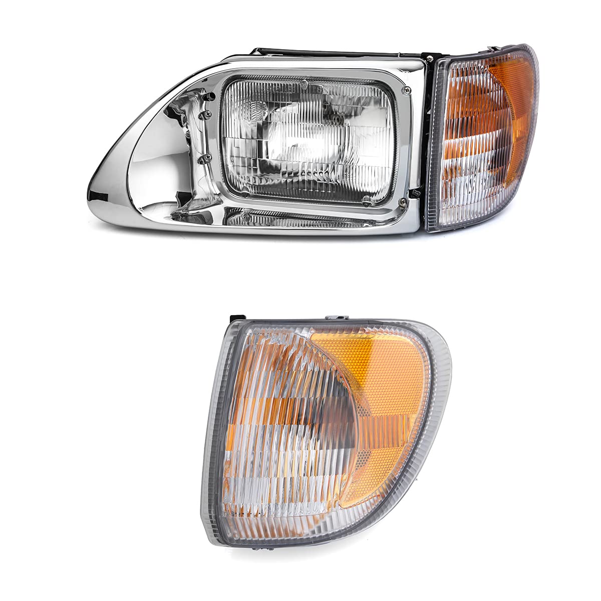 International 9200/9400/5900 Front Corner Turn Signal / Side Marker Lights Pair (LH+RH) - RoadWest Truck Parts - B09M5ZMKFR - High Soar
