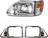 International 9200/9400/5900 Headlight Bezel Pair – Chrome (Driver & Passenger) – OE Replacement - RoadWest Truck Parts - B09YM3HZBR - High Soar