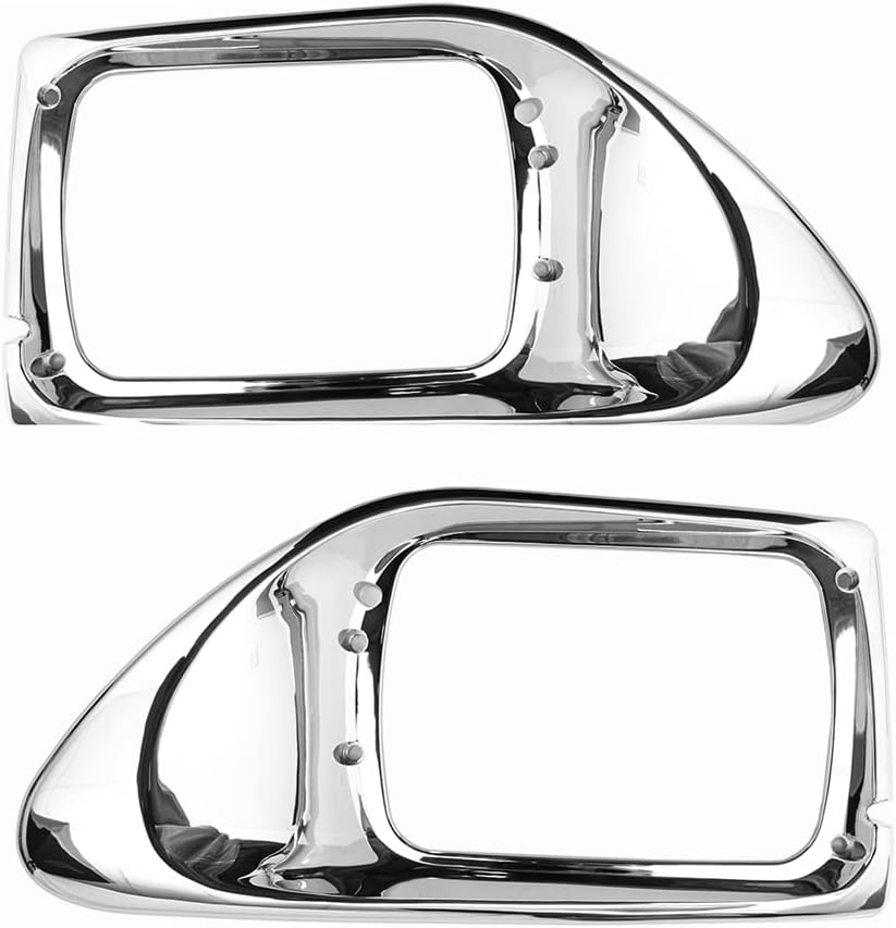 International 9200/9400/5900 Headlight Bezel Pair – Chrome (Driver & Passenger) – OE Replacement - RoadWest Truck Parts - B09YM3HZBR - High Soar