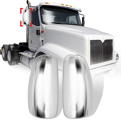 International 9200/9400/9900I Door Mirror Covers Pair – Chrome (Driver & Passenger) - RoadWest Truck Parts - B09V551QN2 - High Soar