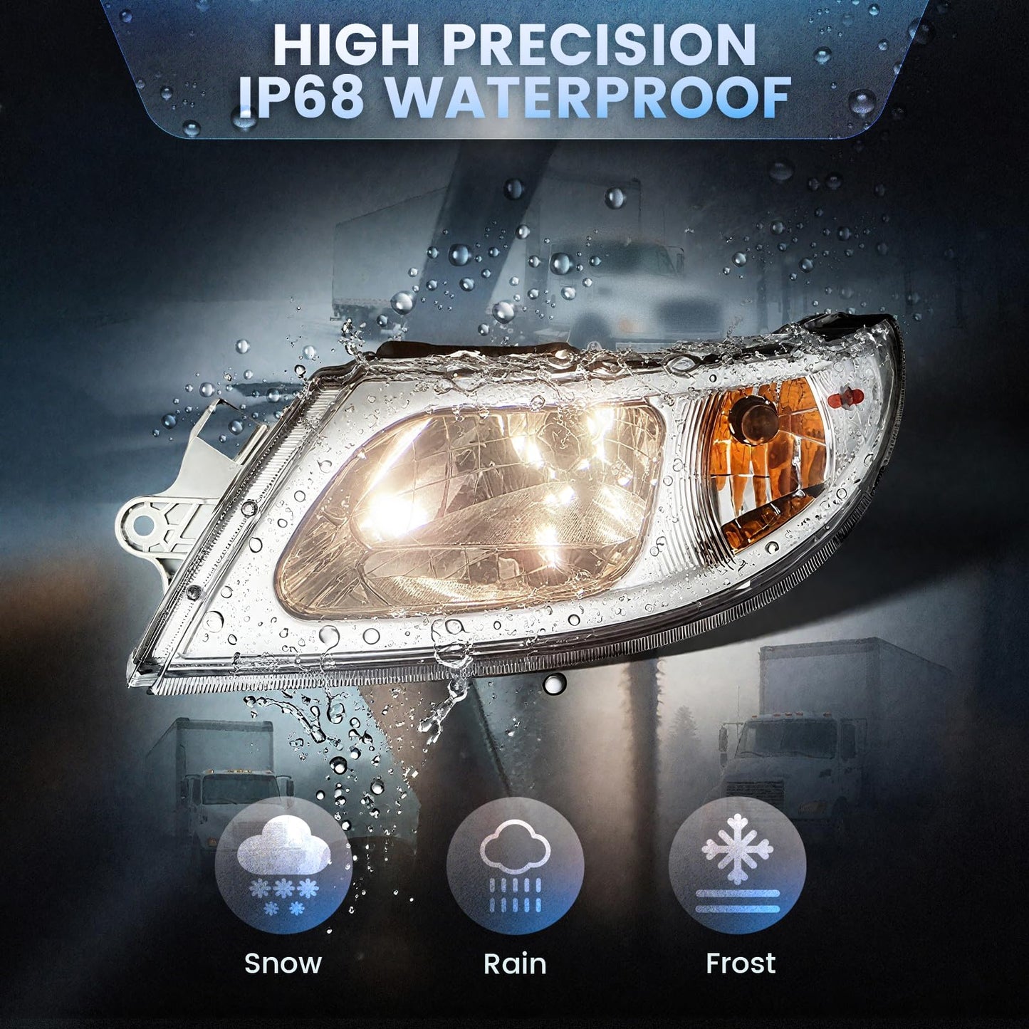 International Harvester 3200–8600 LED Headlight Assembly (2002–2018) - RoadWest Truck Parts - B0B4J7TYYB - High Soar