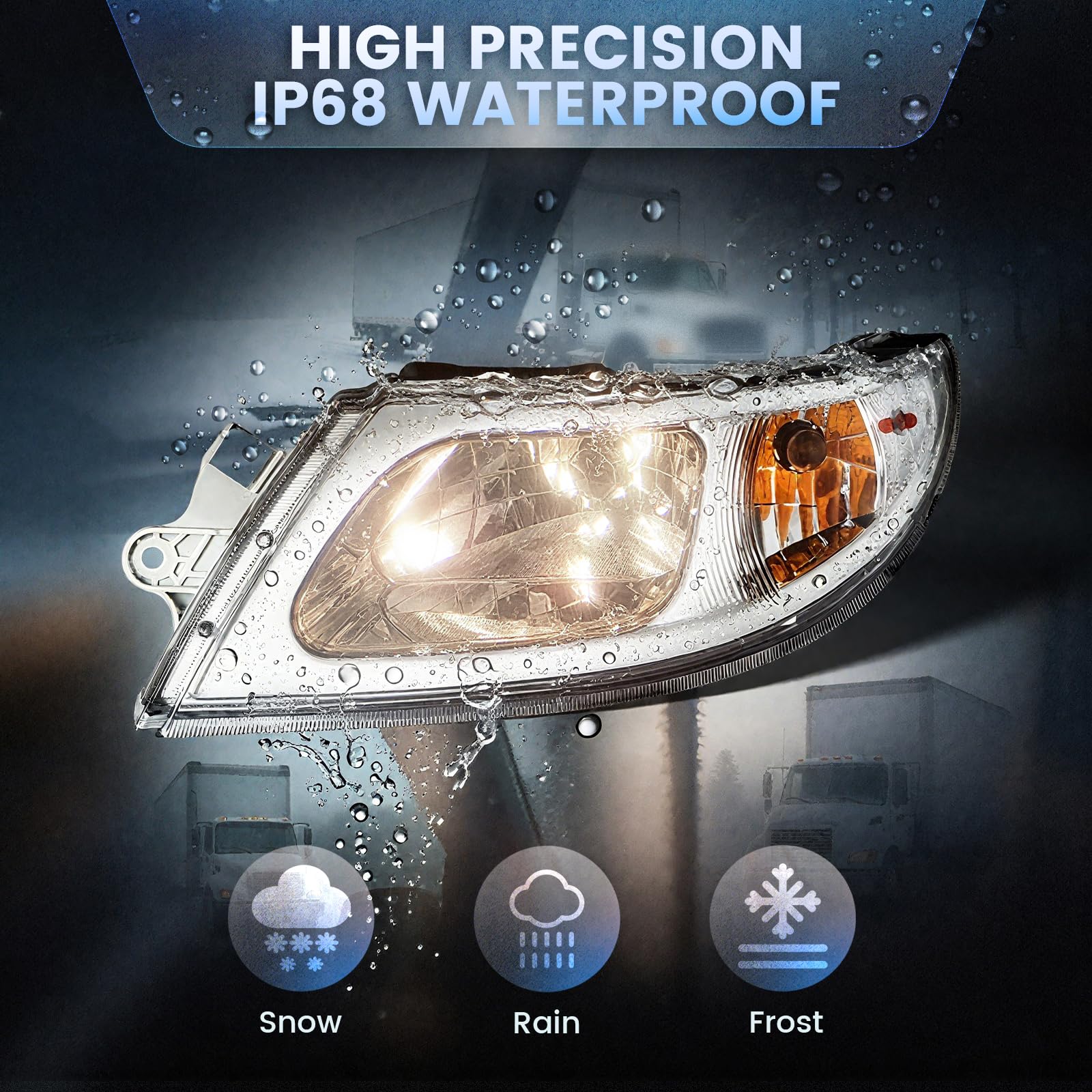 International Harvester 3200–8600 LED Headlight Assembly (2002–2018) - RoadWest Truck Parts - B0B4J7TYYB - High Soar