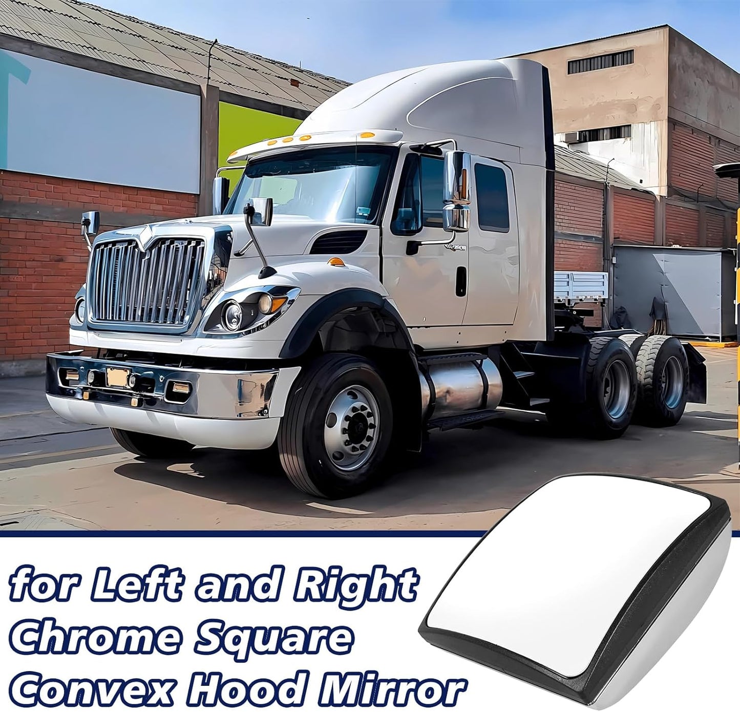 International Hood Mirror Head – Chrome Square Convex (3594843C3) - RoadWest Truck Parts - MZ-9720E - RoadWest Truck Parts