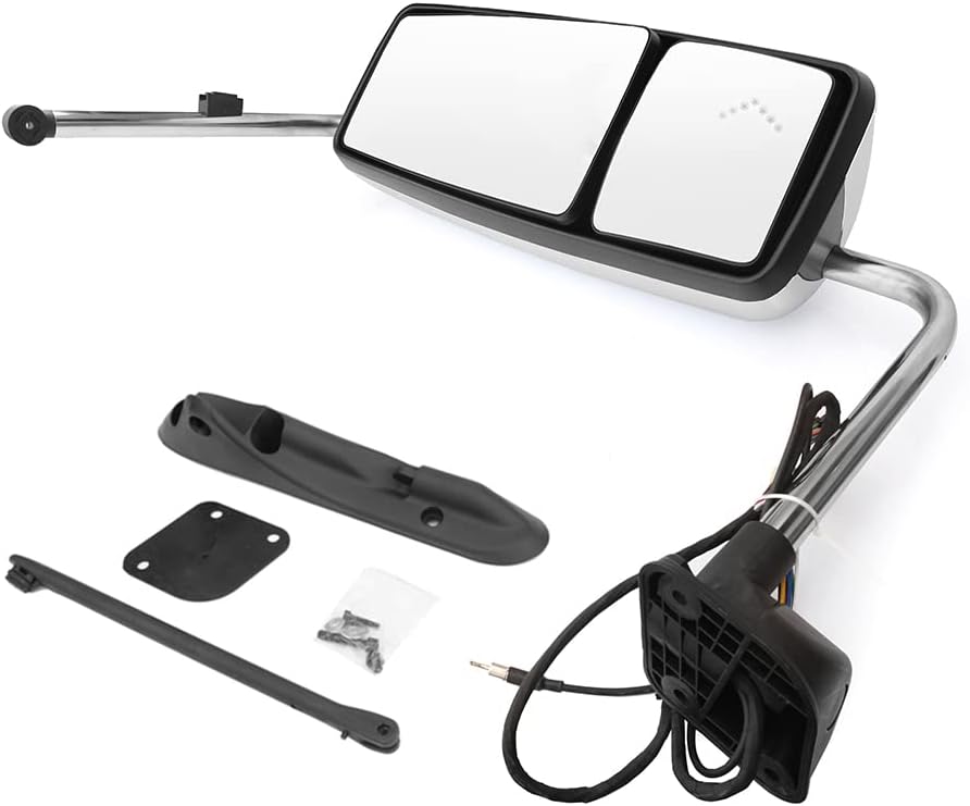 International ProStar Door Mirror – Chrome Heated Power, Door Mount (2002–2018) - RoadWest Truck Parts - B09T6QP723 - High Soar