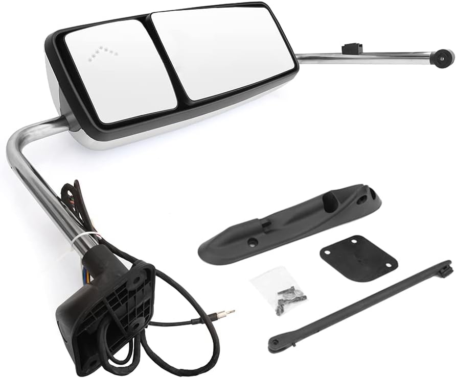 International ProStar Door Mirror – Chrome Heated Power, Door Mount (2002–2018) - RoadWest Truck Parts - B09T6QP723 - High Soar