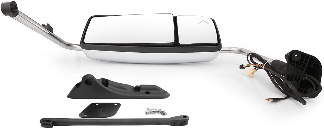 International ProStar Door Mirror – Chrome Heated Power, Door Mount (2002–2018) - RoadWest Truck Parts - B09T6QP723 - High Soar