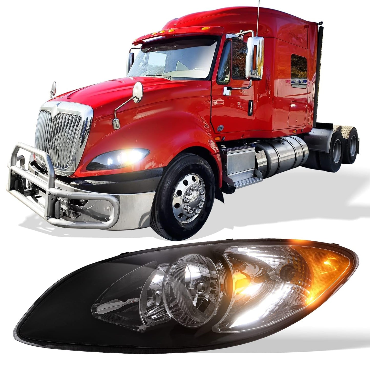 International ProStar Headlight Assembly (2008–2016) – OE 3596016C94 - RoadWest Truck Parts - B0DQTTQ5QY - High Soar