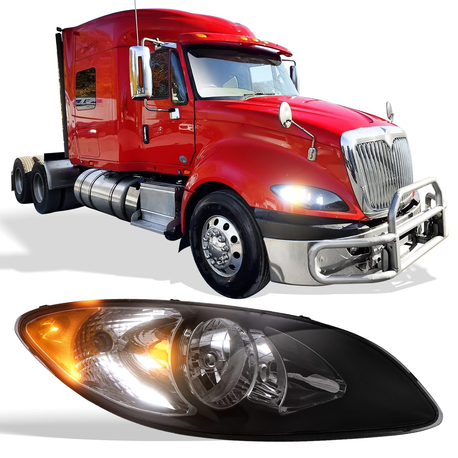 International ProStar Headlight Assembly (2008–2016) – OE 3596016C94 - RoadWest Truck Parts - B0DQTVQDFD - High Soar