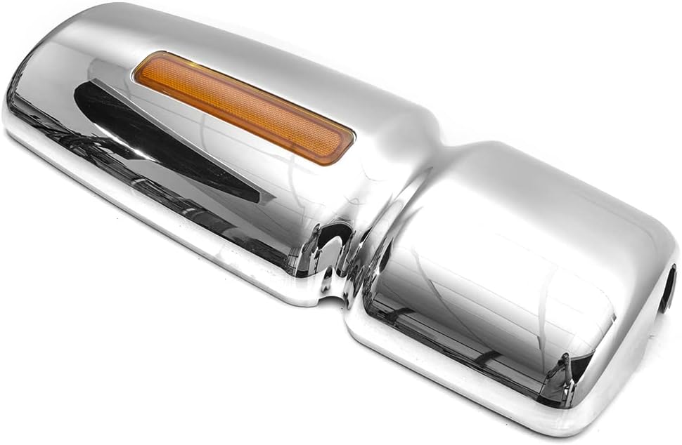 International WorkStar Mirror Covers – Chrome w/ Reflector (2002–2018) - RoadWest Truck Parts - B09WV836P1 - High Soar