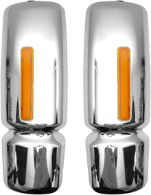 International WorkStar Mirror Covers – Chrome w/ Reflector (2002–2018) - RoadWest Truck Parts - B09WV836P1 - High Soar