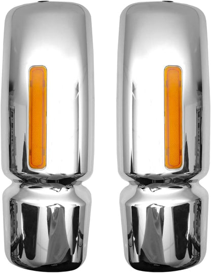 International WorkStar Mirror Covers – Chrome w/ Reflector (2002–2018) - RoadWest Truck Parts - B09WV836P1 - High Soar
