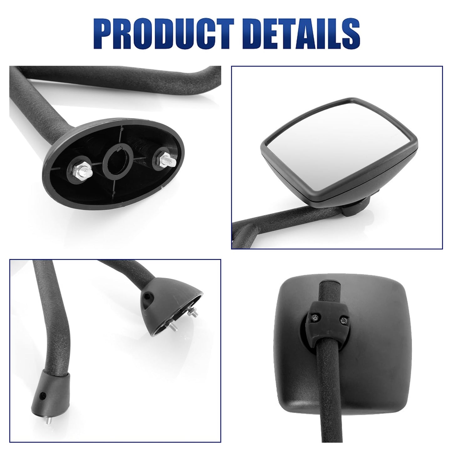 International WorkStar/DuraStar Hood Mirror Pair – Black (Fits 4300–8500 Series) - RoadWest Truck Parts - B09TZZYDS8 - High Soar