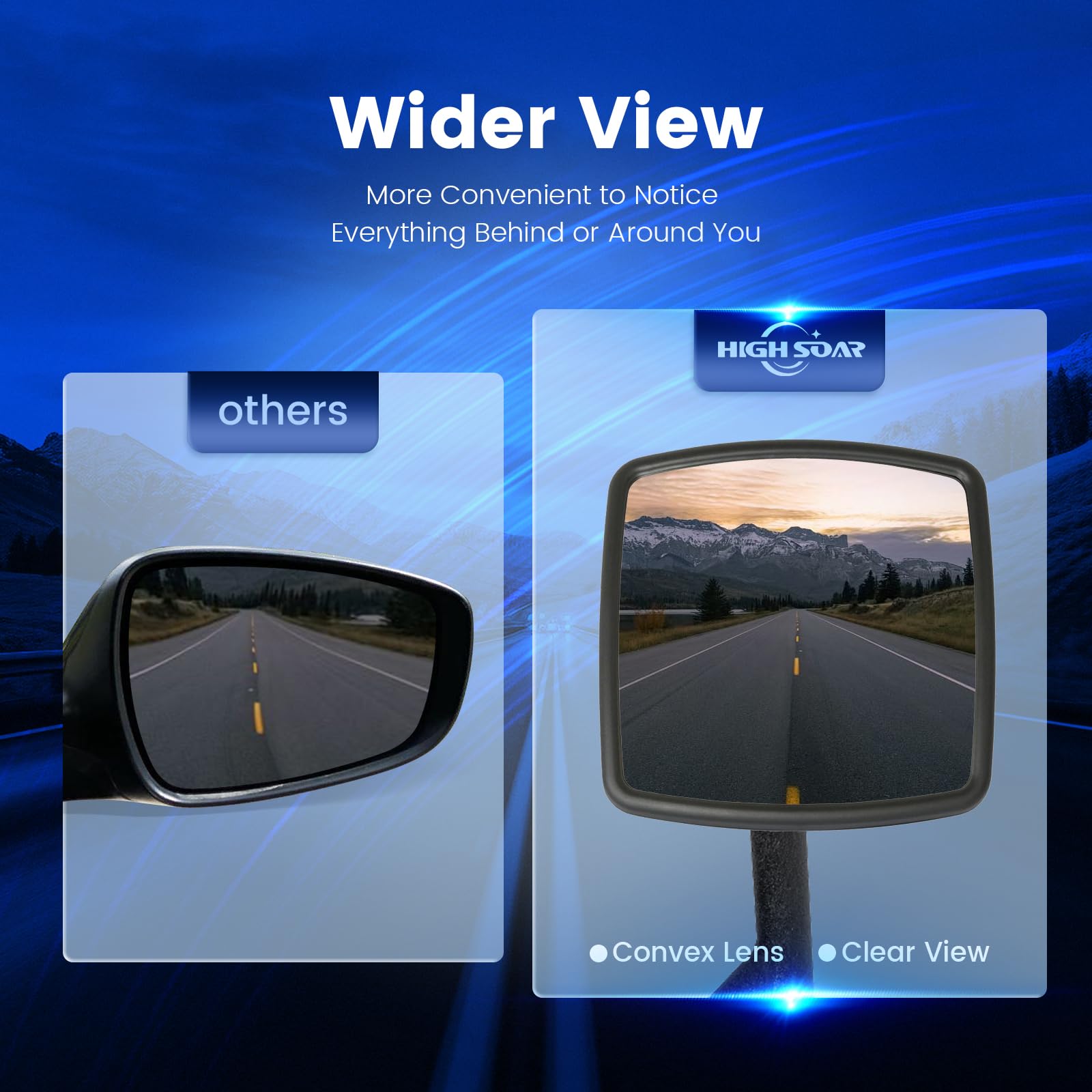 International WorkStar/DuraStar Hood Mirror Pair – Black (Fits 4300–8500 Series) - RoadWest Truck Parts - B09TZZYDS8 - High Soar