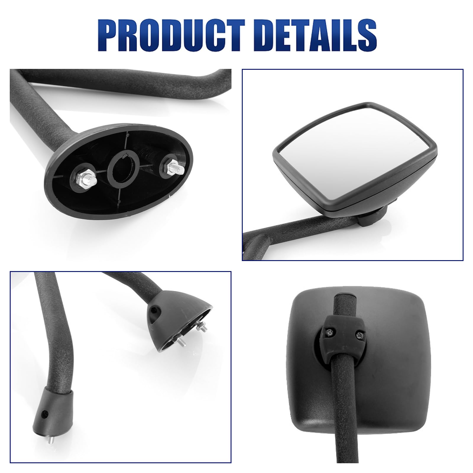 International WorkStar/DuraStar Hood Mirror Pair – Black (Fits 4300–8500 Series) - RoadWest Truck Parts - B09TZZYDS8 - High Soar