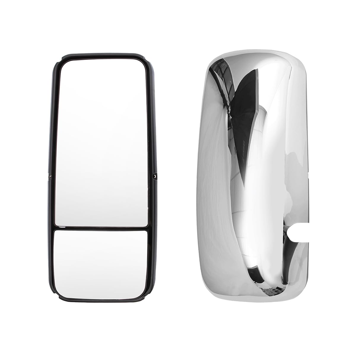 Kenworth T170–T800 Door Mirror – Heated, Black/Chrome - RoadWest Truck Parts - B09SPF6L9D - High Soar