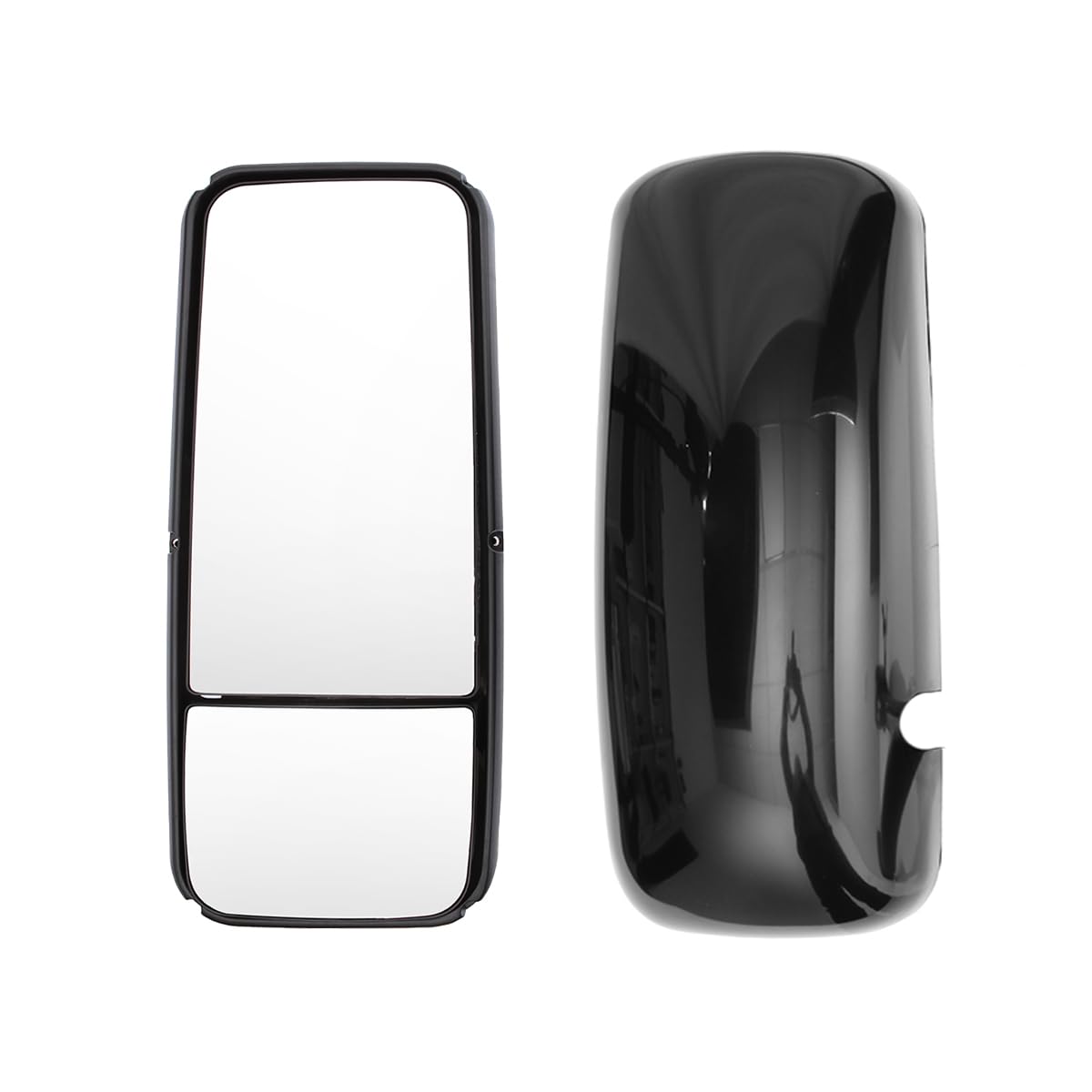 Kenworth T170–T800 Door Mirror – Heated, Black/Chrome - RoadWest Truck Parts - B09SPF6L9D - High Soar