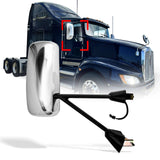 Kenworth T170–T800 Door Mirror – Power Heated, Chrome/Black - RoadWest Truck Parts - B08S79JPJB - High Soar