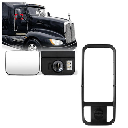 Kenworth T370–T800 Heated Lower Mirror Glass w/ Frame – Defrost Replacement - RoadWest Truck Parts - B0F8B1QHNX - High Soar