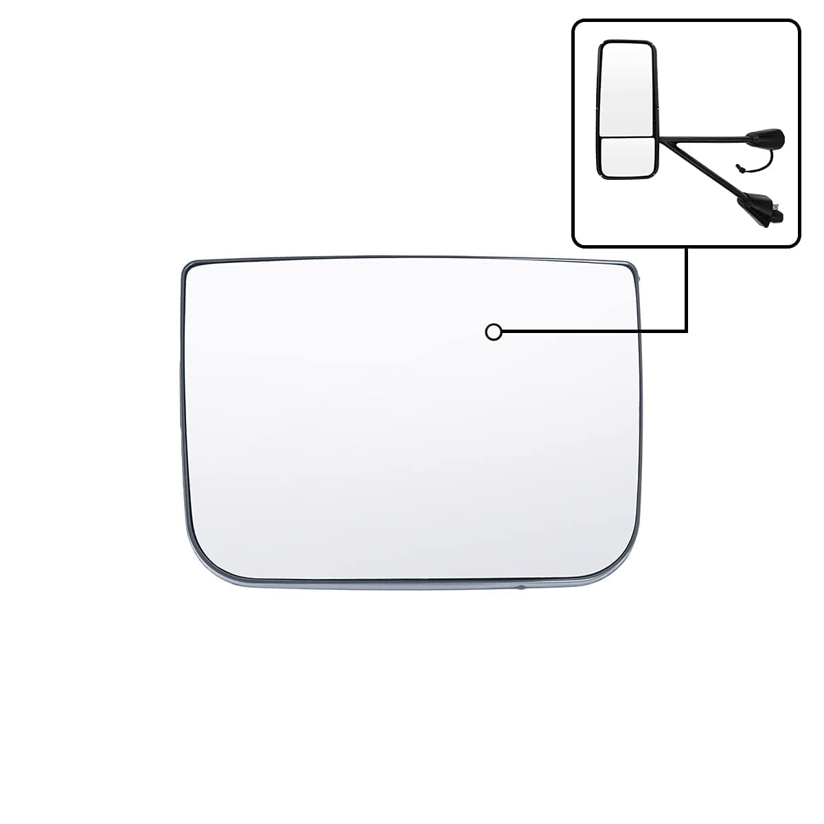 Kenworth T370–T800 Heated Lower Mirror Glass w/ Frame – Defrost Replacement - RoadWest Truck Parts - B0F8B1QHNX - High Soar