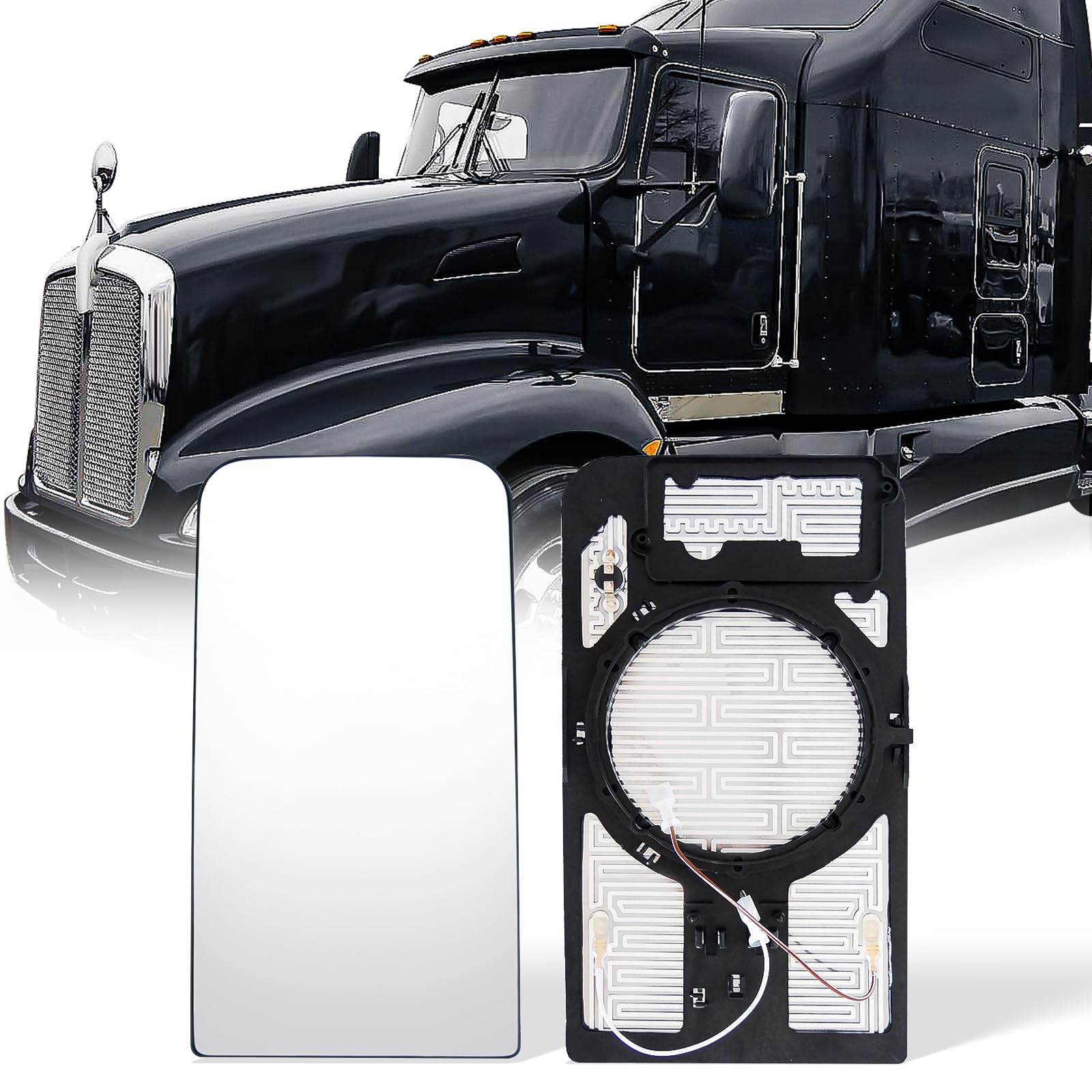 Kenworth T600/T660/T800 Heated Mirror Glass – Defrost Convex (2013–2018) - RoadWest Truck Parts - B0978XQNWC - High Soar